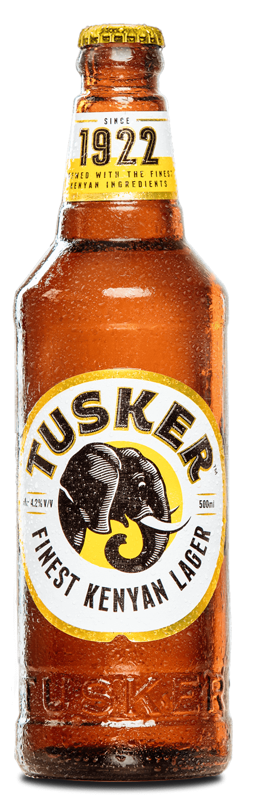 Chilled bottle of Tusker, Kenya's finest lager