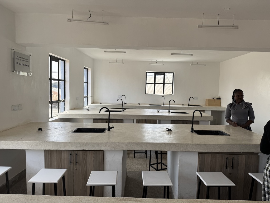 The KGSA science lab with new workbenches and sinks